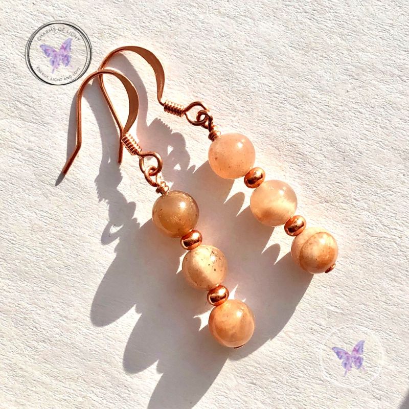 Sunstone Copper Earrings